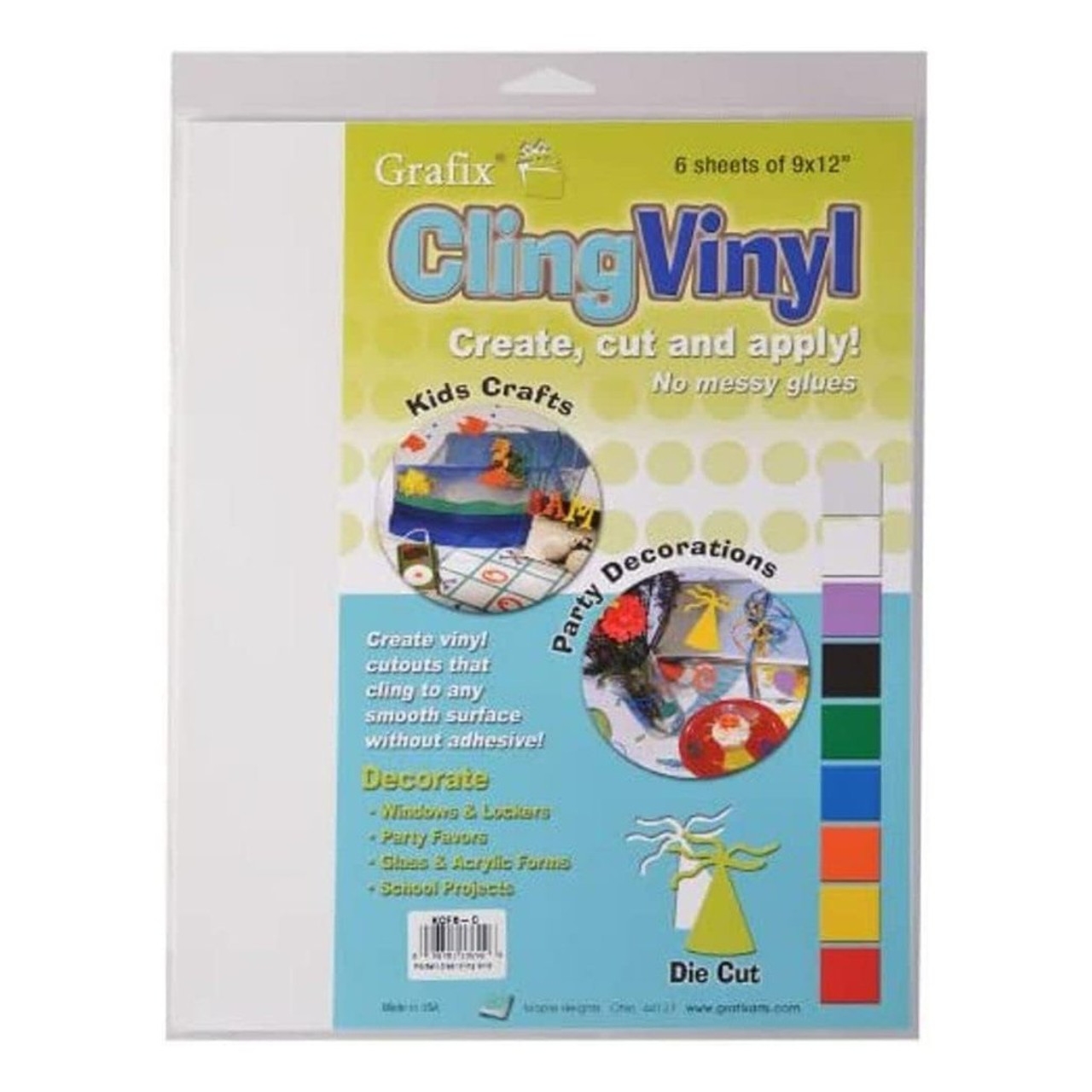 Grafix Clear Cling Vinyl Film 9 X 12 