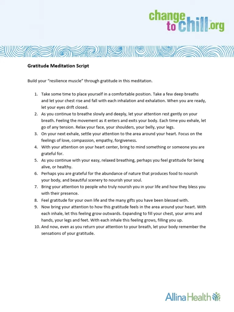 Gratitude Meditation Script 1 PDF