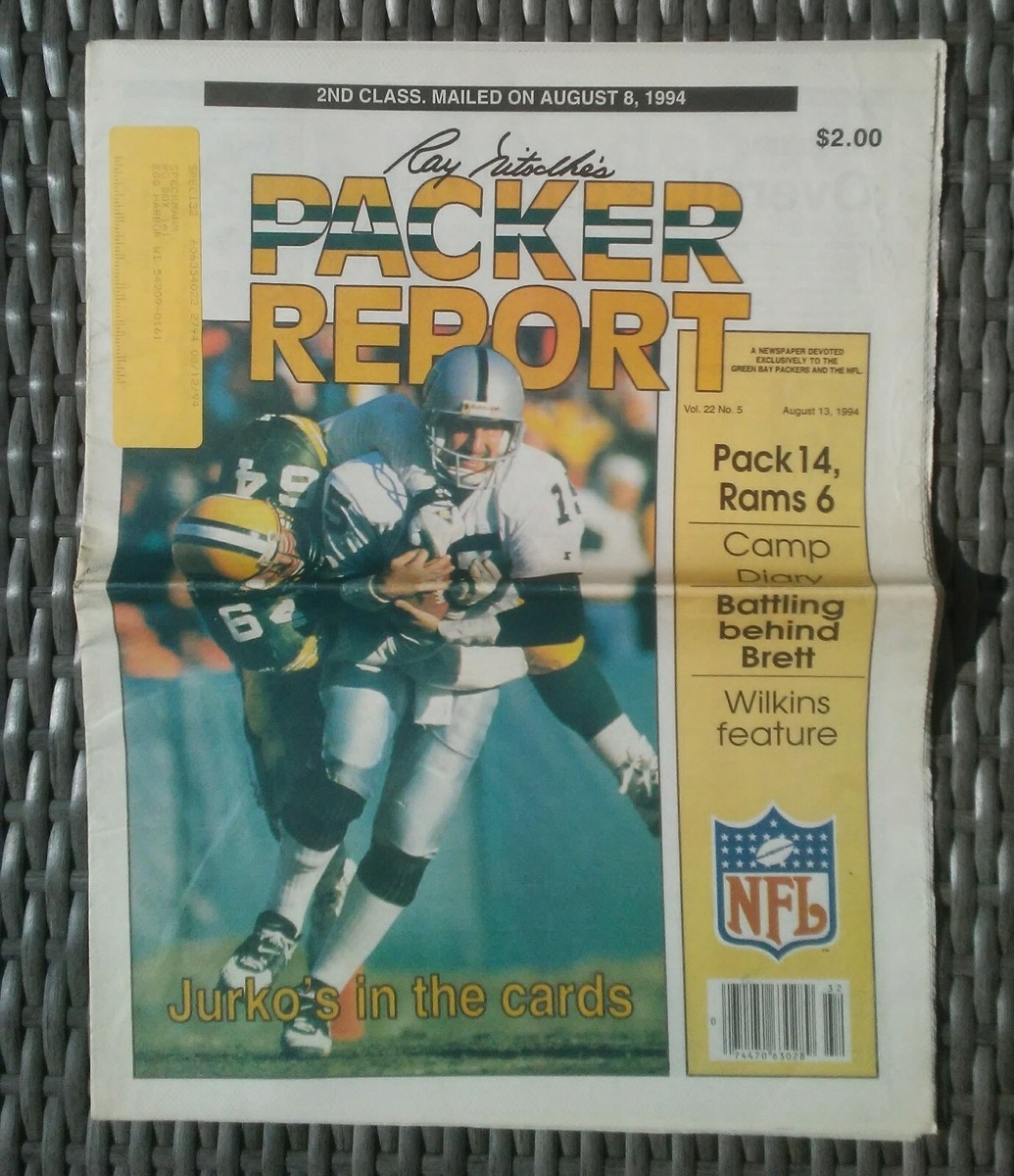 Green Bay Packers NFL Ray Nitschke s Packer Report Vol 22 no 5 