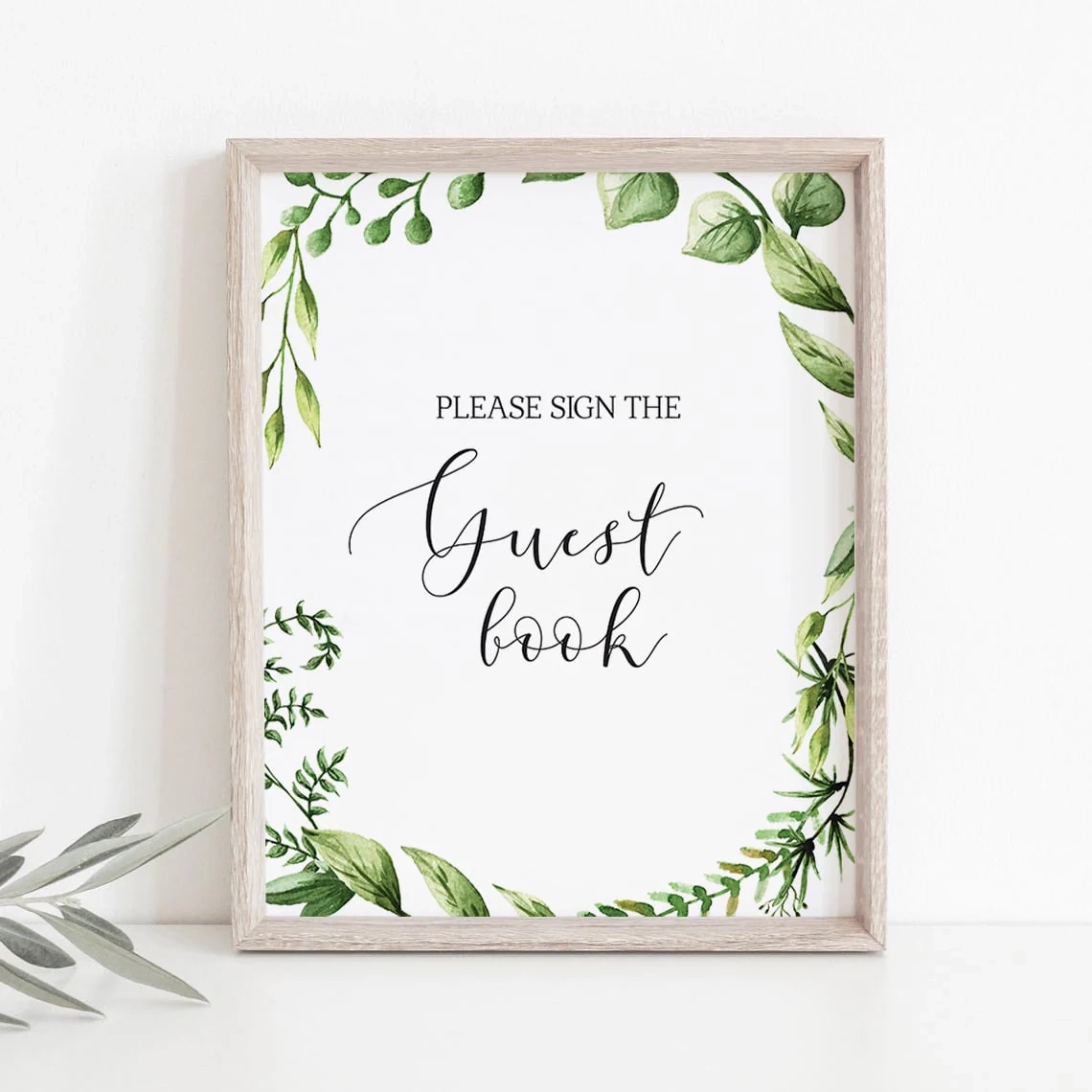 Sign Guestbook Printable Greenery Sign Guestbook Printable Greenery