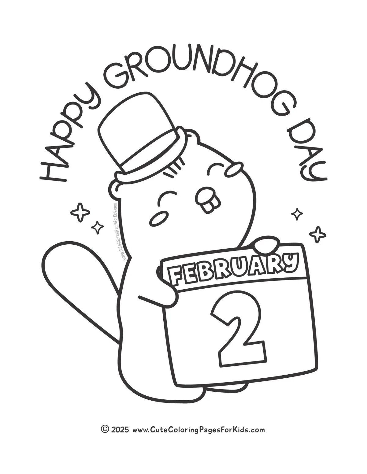 Groundhog Day Coloring Pages Free Printable PDFs Cute Coloring 