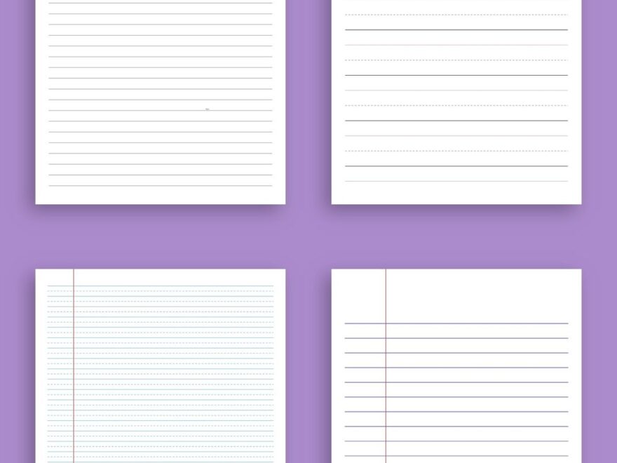 Half Sheet Lined Paper