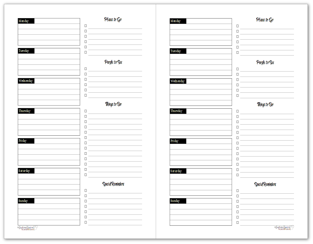 Free Printable Half Letter Planner