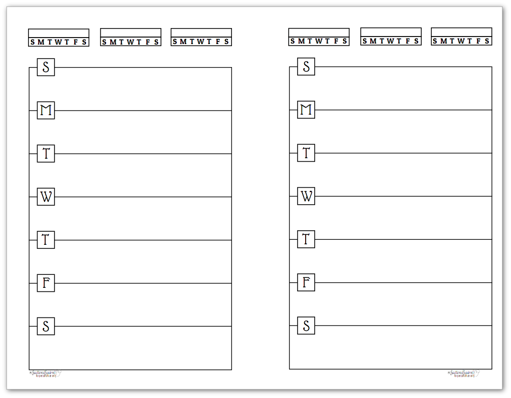 Weekly Planner Printable Half