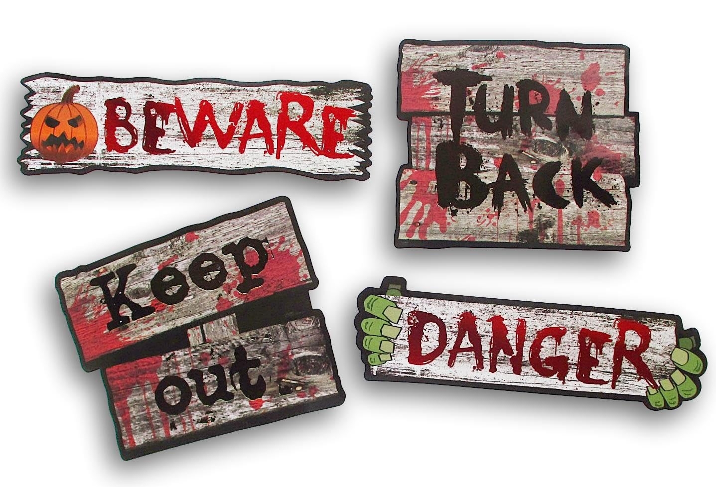 Halloween Beware Keep Out Cutout Signs Decorations 6 5 