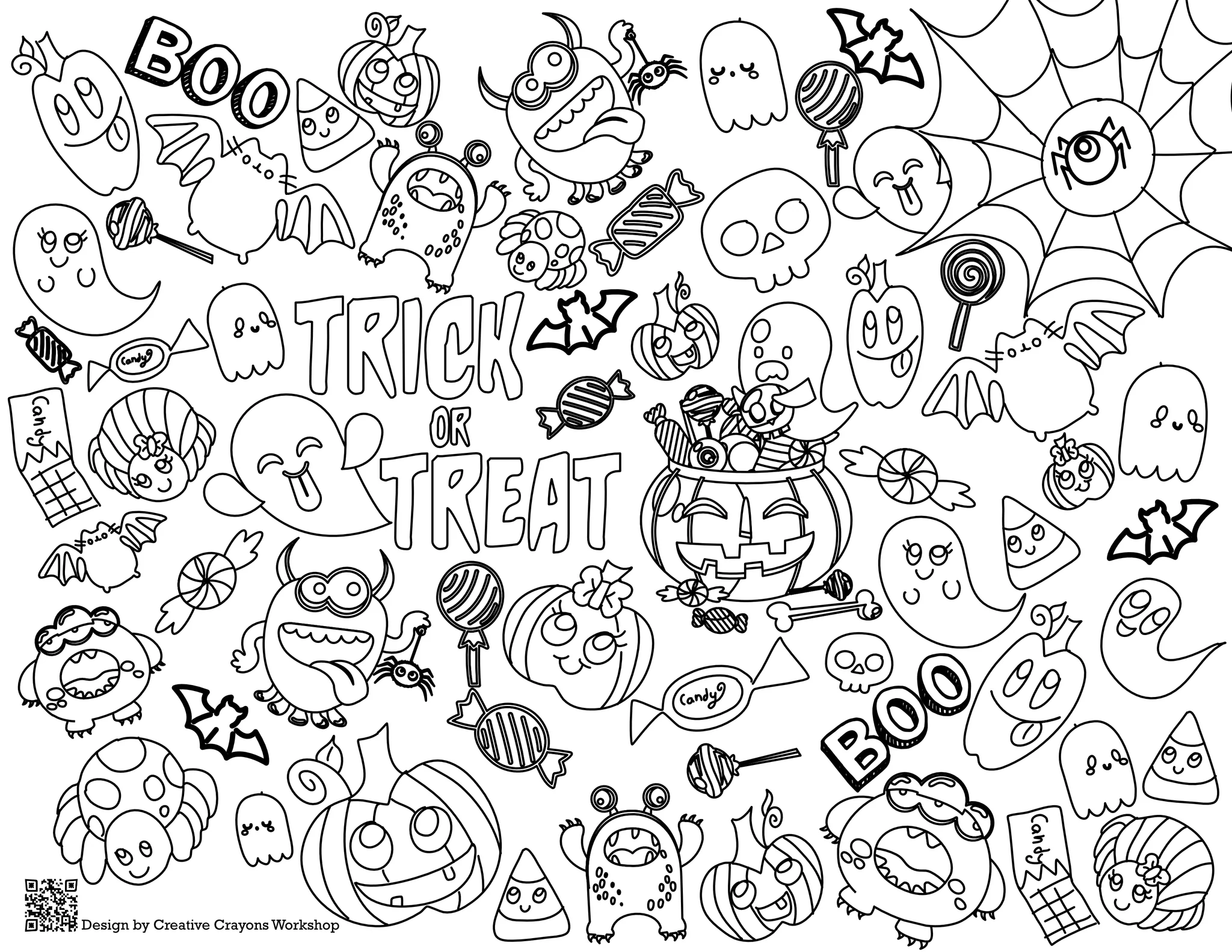 Halloween Printable Doodle Sheets