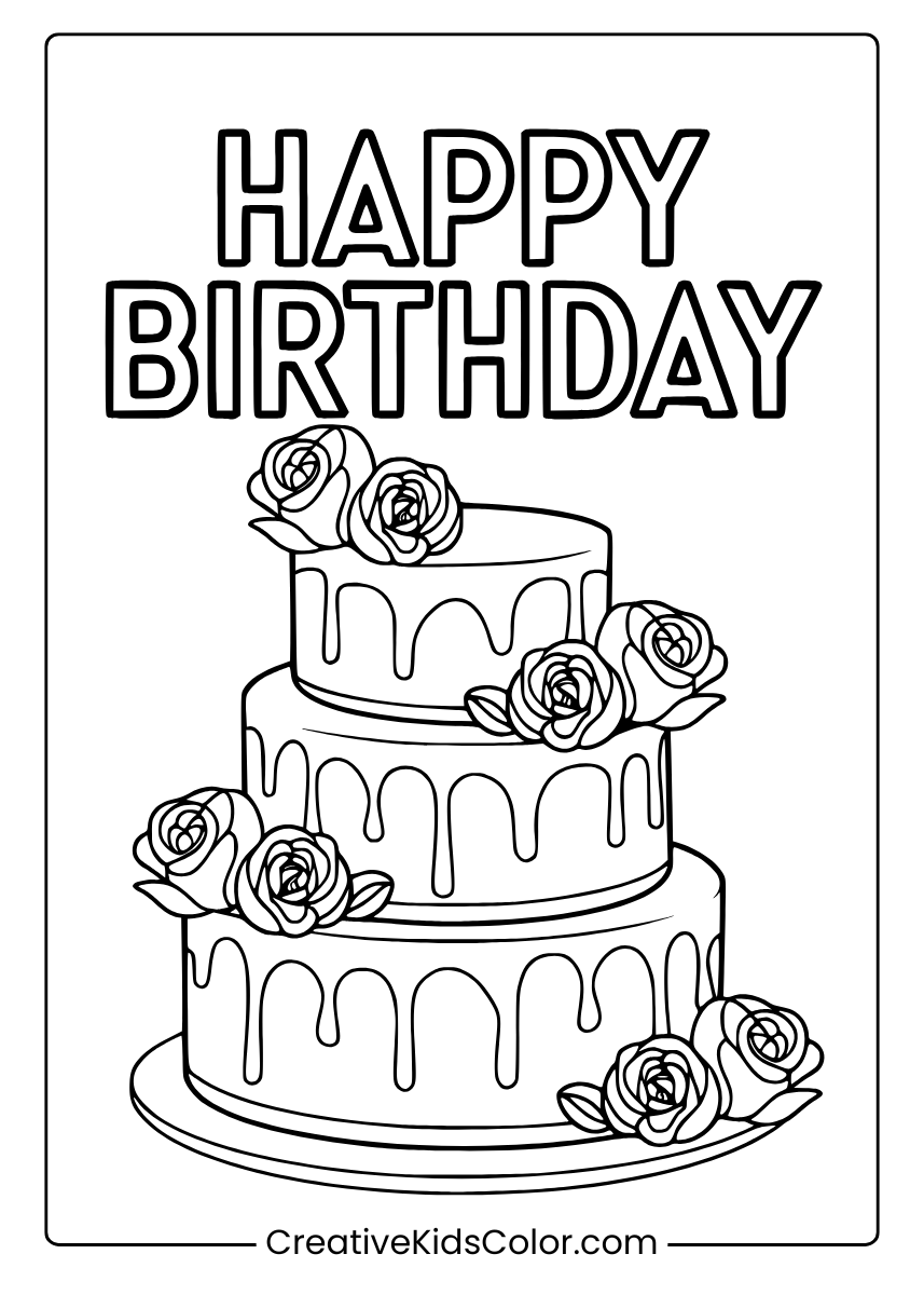 Color In Birthday Printable Signs