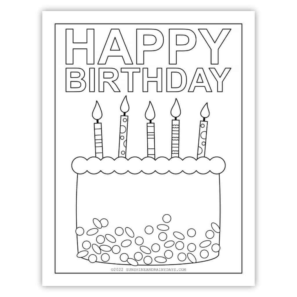 Happy Birthday Coloring Pages Sunshine And Rainy Days