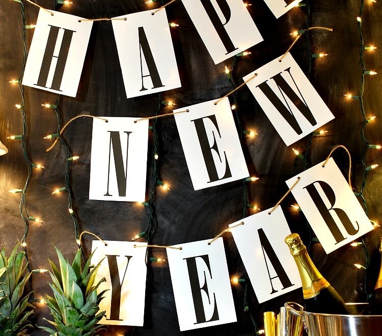 Happy New Year Free Printable Banner Uncommon Designs