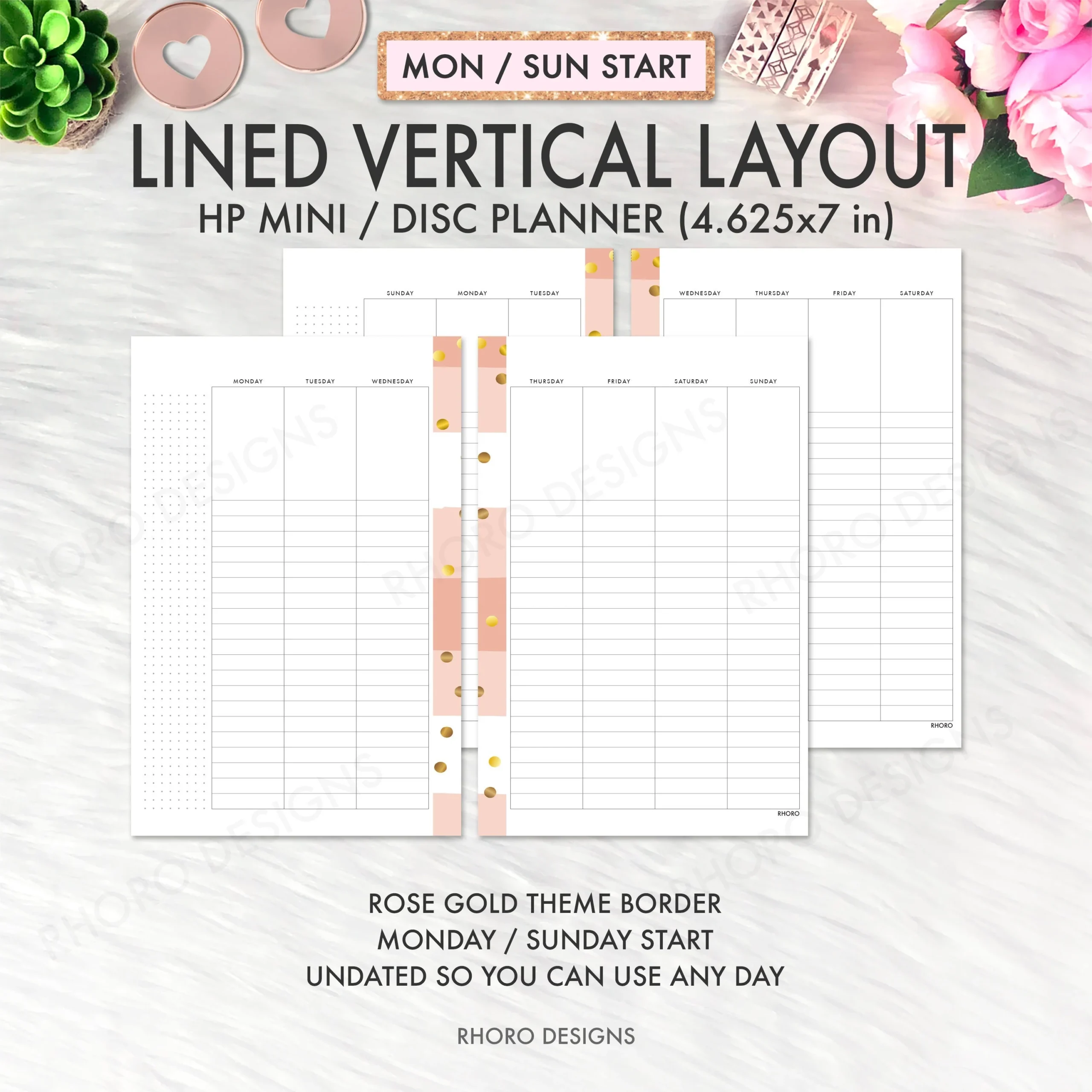 Undated Micro Happy Planner Printable Insert Undated Micro Happy Planner Printable Insert