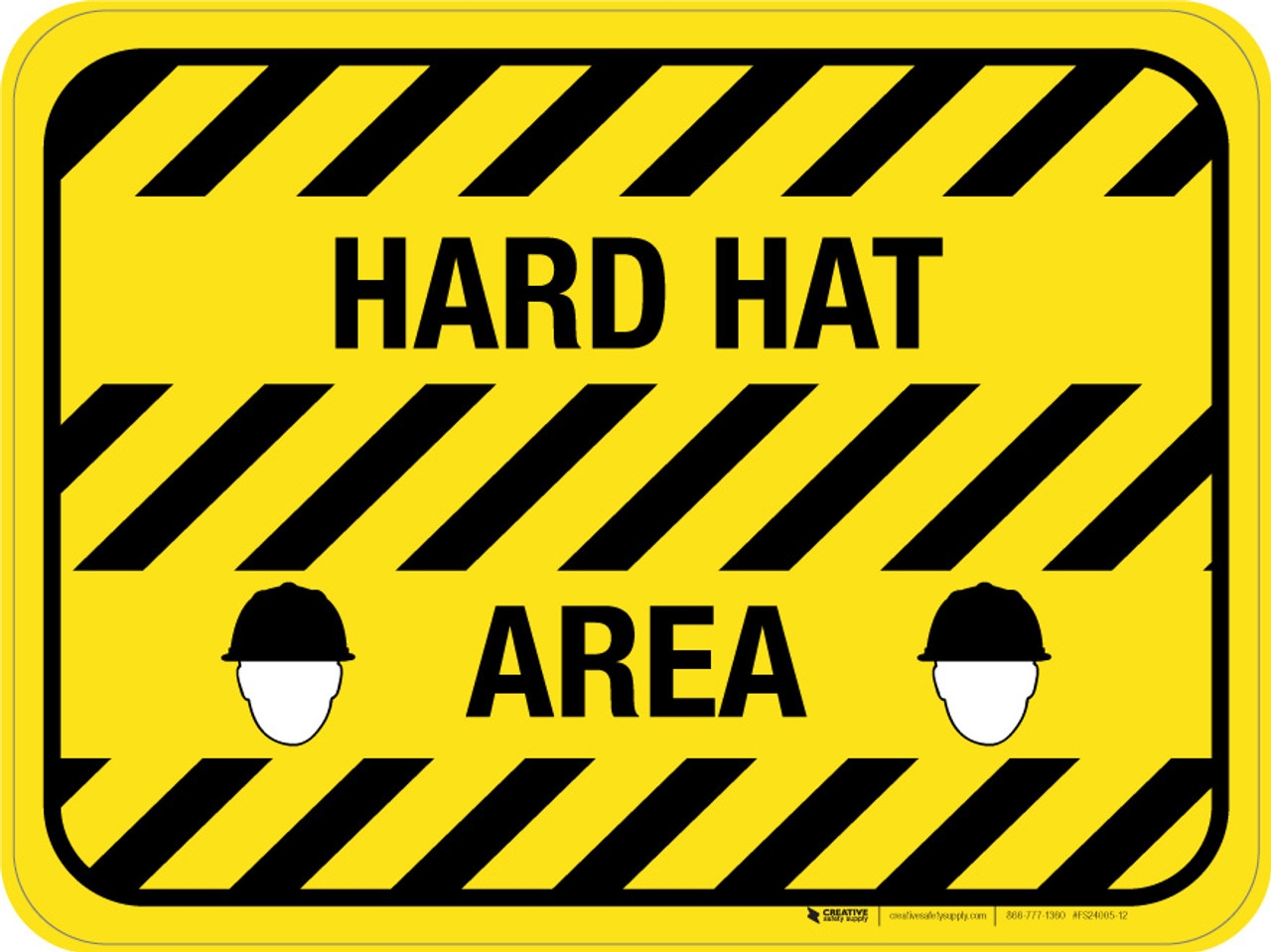 Hard Hat Area Floor Sign Hard Hat Area Floor Sign
