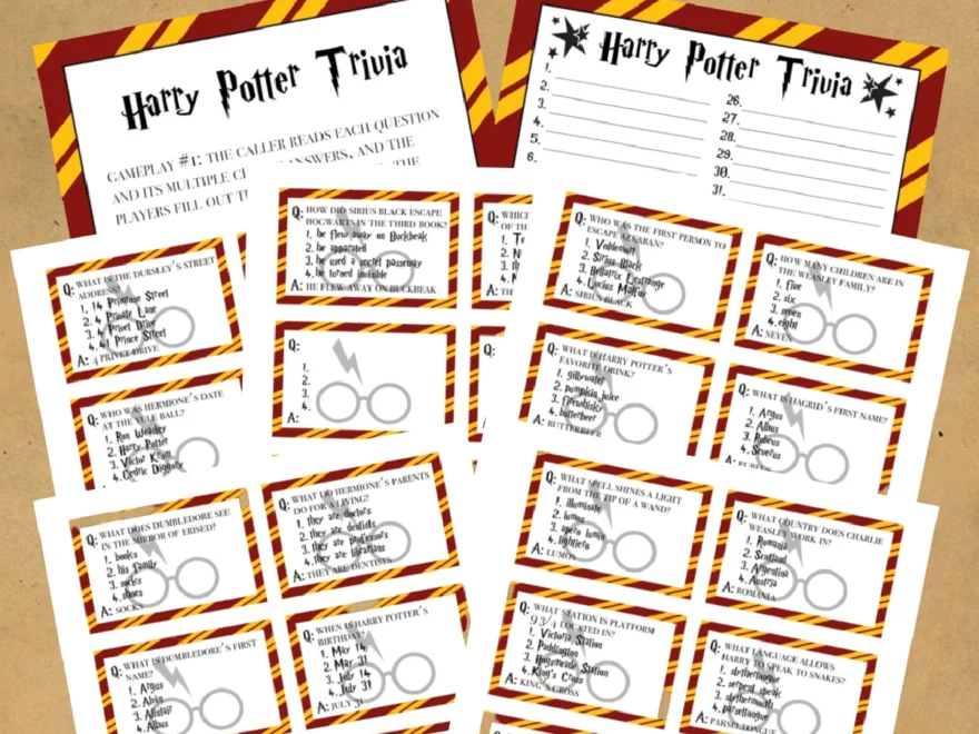 Harry Potter Trivia Questions And Answers Free Printable