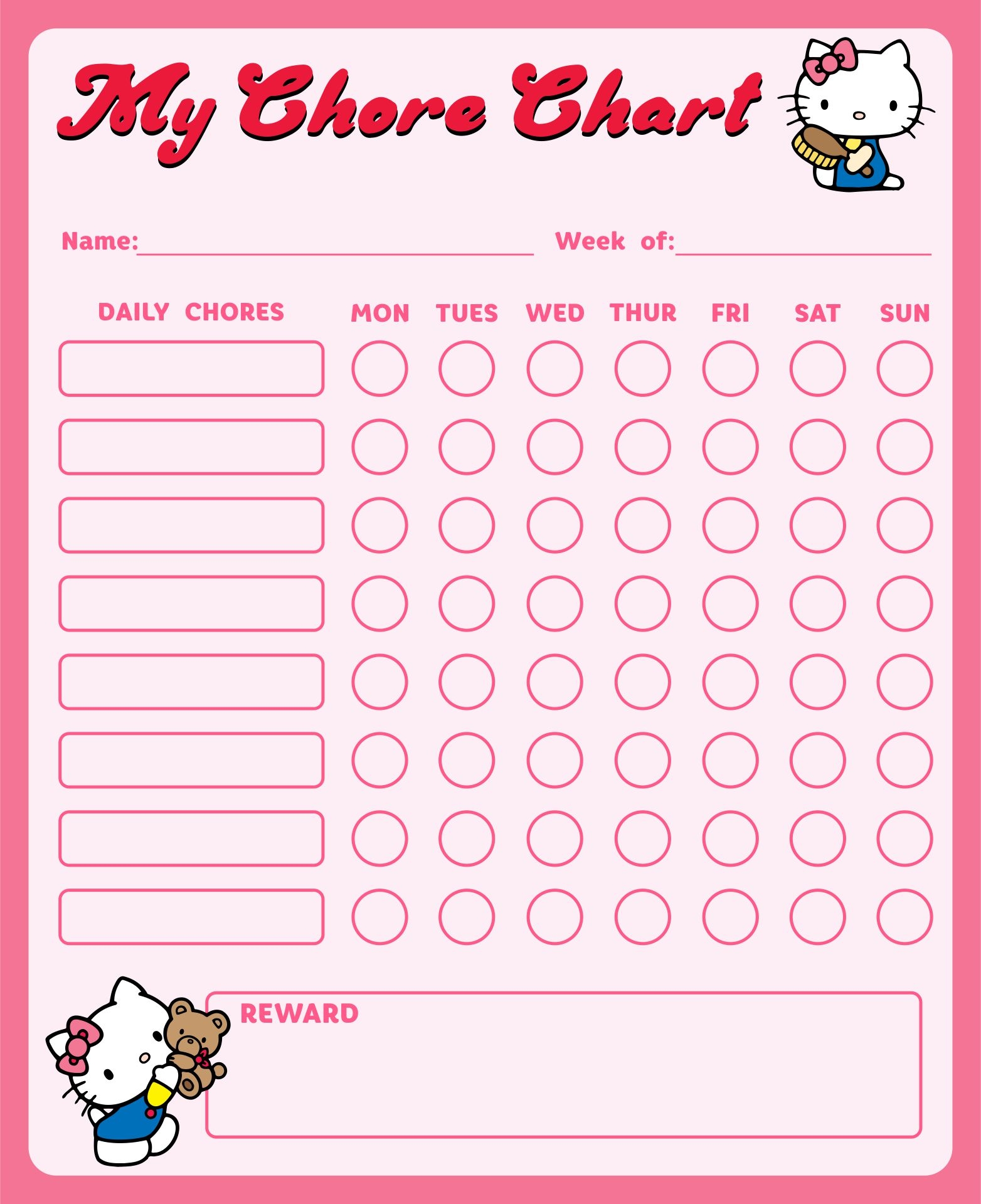 Hello Kitty To Do List Printable Hello Kitty To Do List Printable