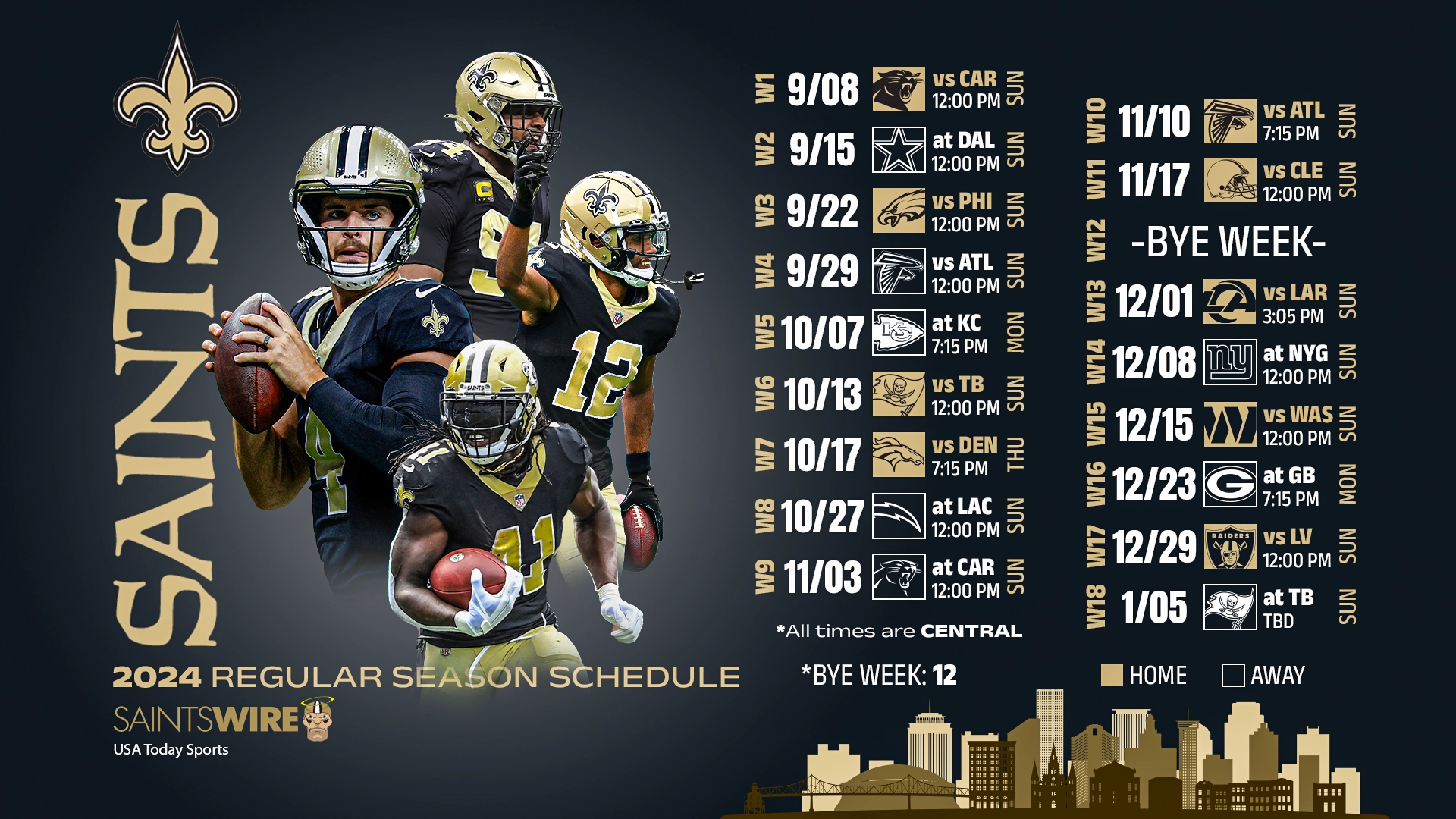 Here Is Our Downloadable New Orleans Saints 2024 Schedule Here Is Our Downloadable New Orleans Saints 2024 Schedule