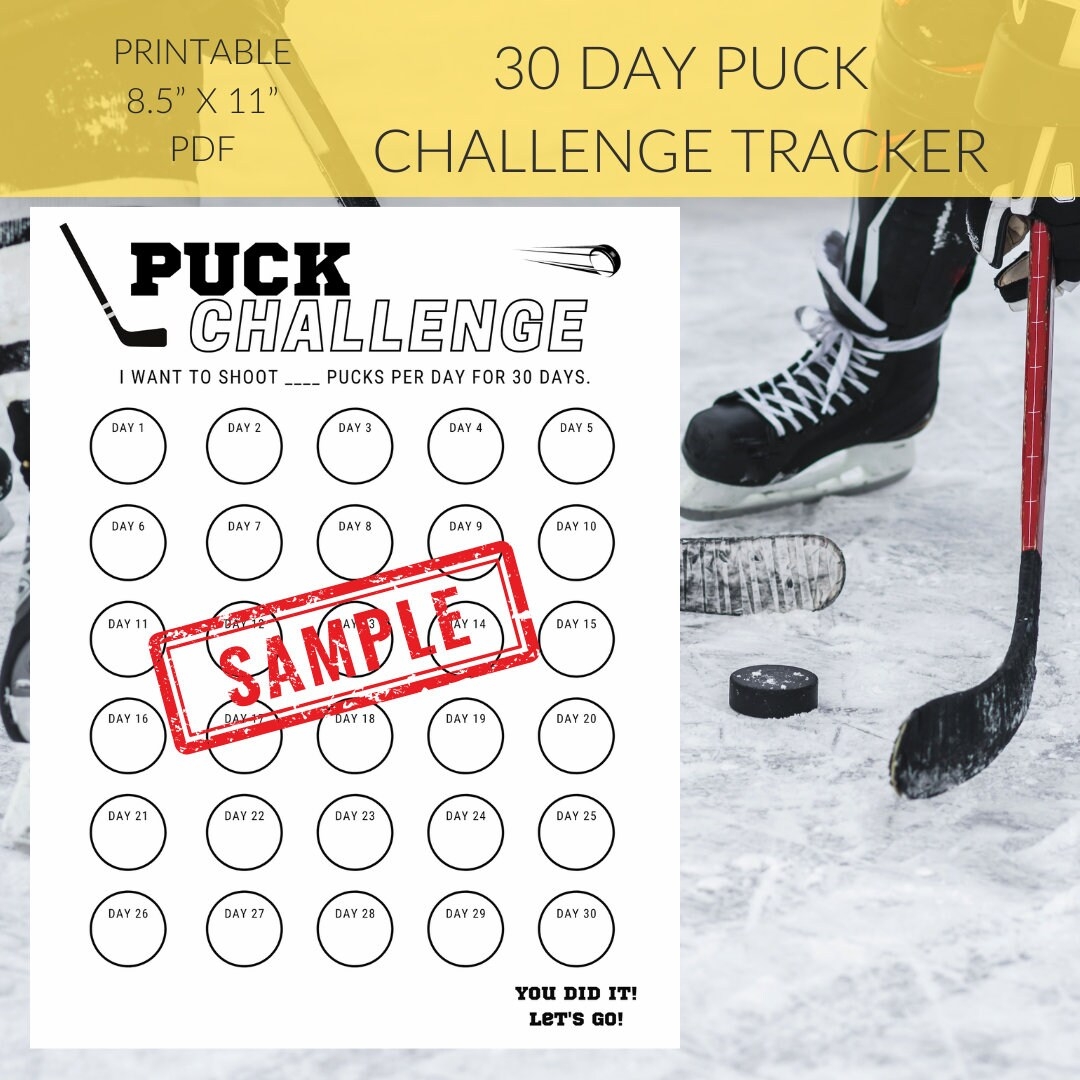 Hockey Puck 30 Day Challenge Tracker PDF Etsy