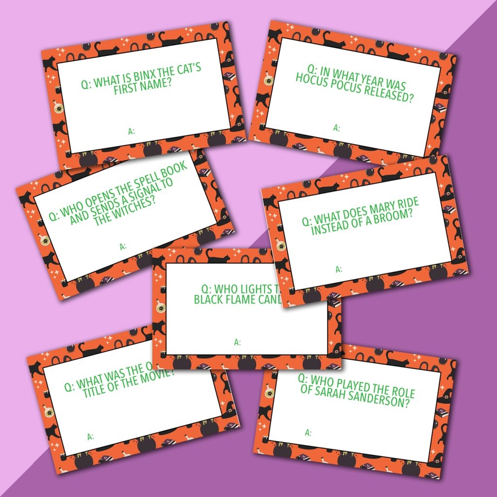 Hocus Pocus Trivia Printable Questions And Answers Once Upon A 