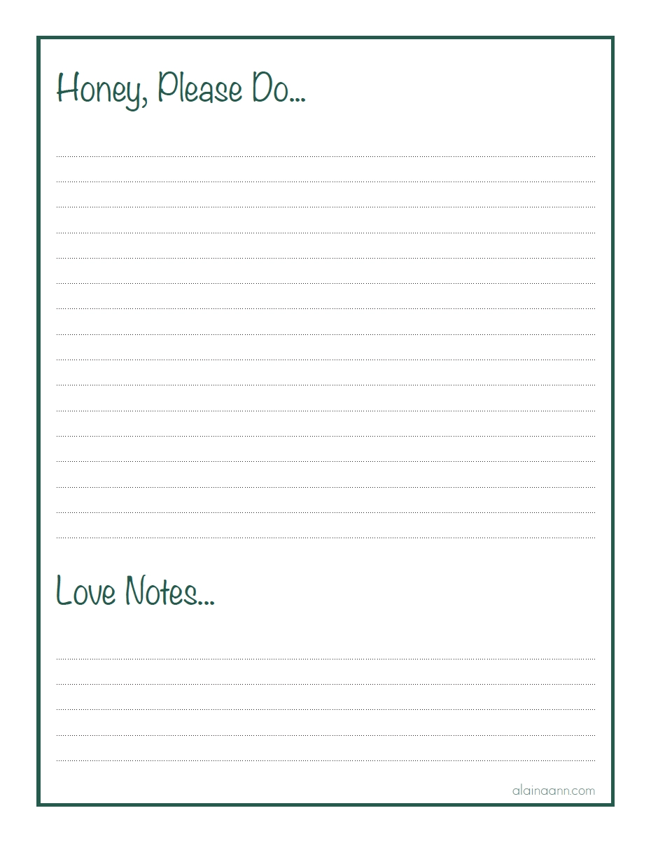 Honey Do List Printable Alaina Ann
