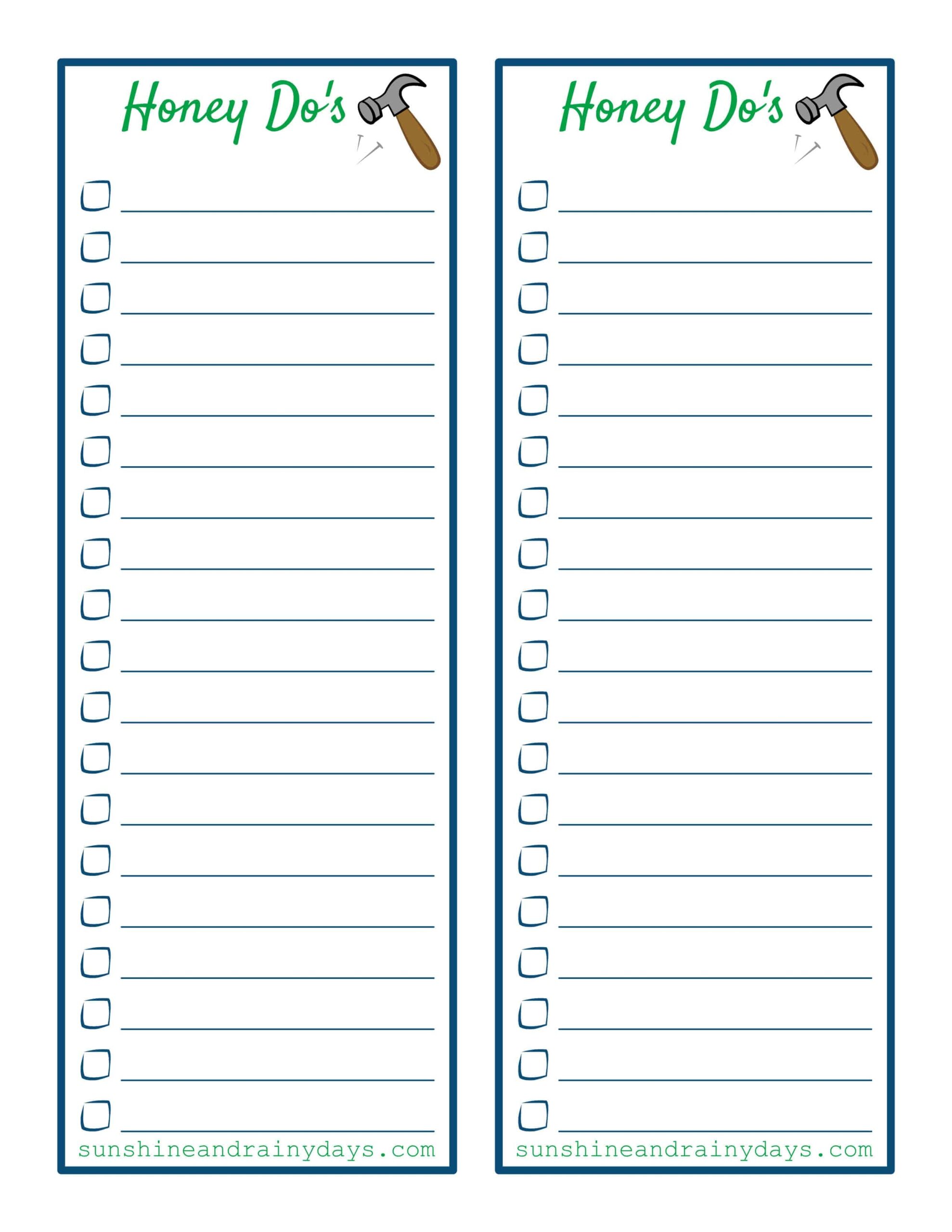 Honey Do List Printable