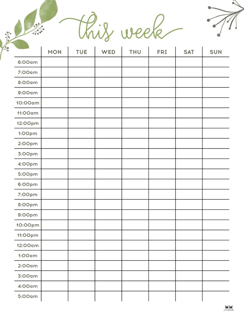Daily Hourly Planner Free Printable Daily Hourly Planner Free Printable