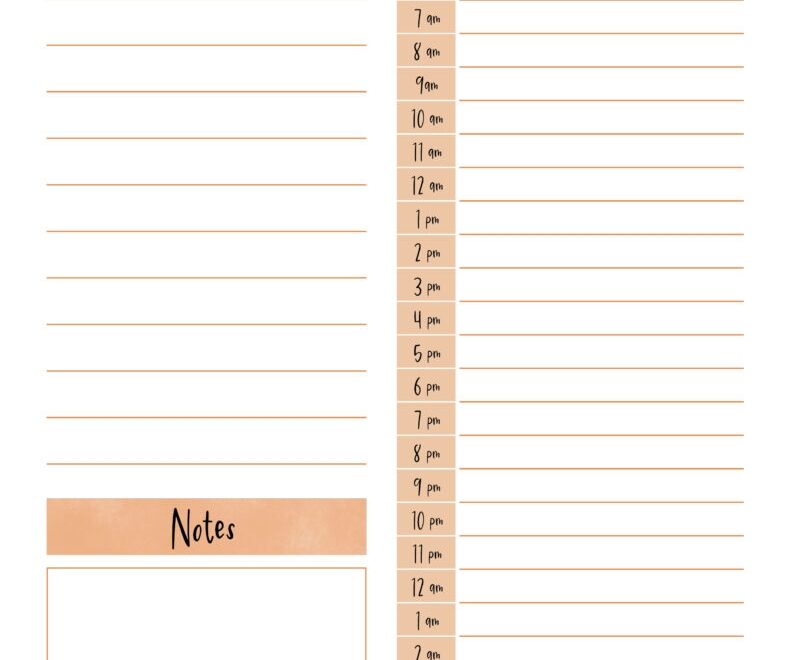 Hourly Planners 20 FREE Printables Printabulls