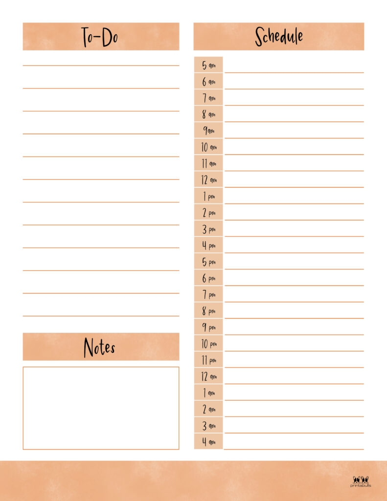 Hourly Planners 20 FREE Printables Printabulls