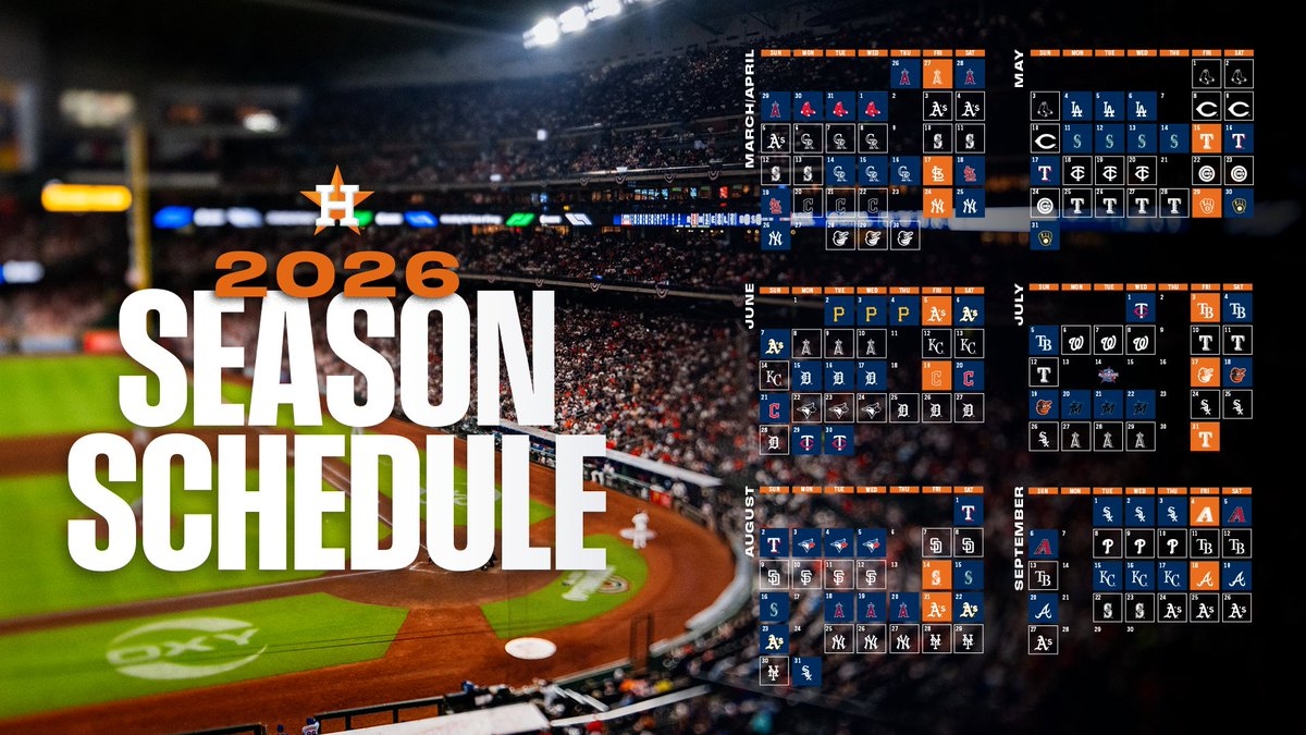 2026 Printable Astros Schedule