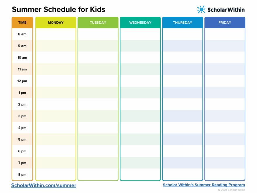 How To Create A Daily Schedule For Kids FREE Printable Scholar