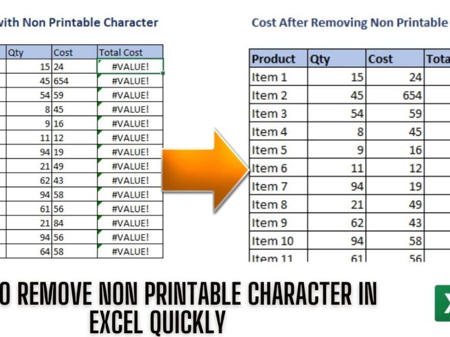 How To Remove The Non Printable Characters Quickly In Excel