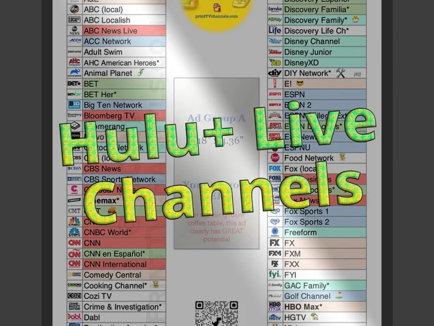 Hulu Live TV Channels Hulu TV Station List PDF Behance