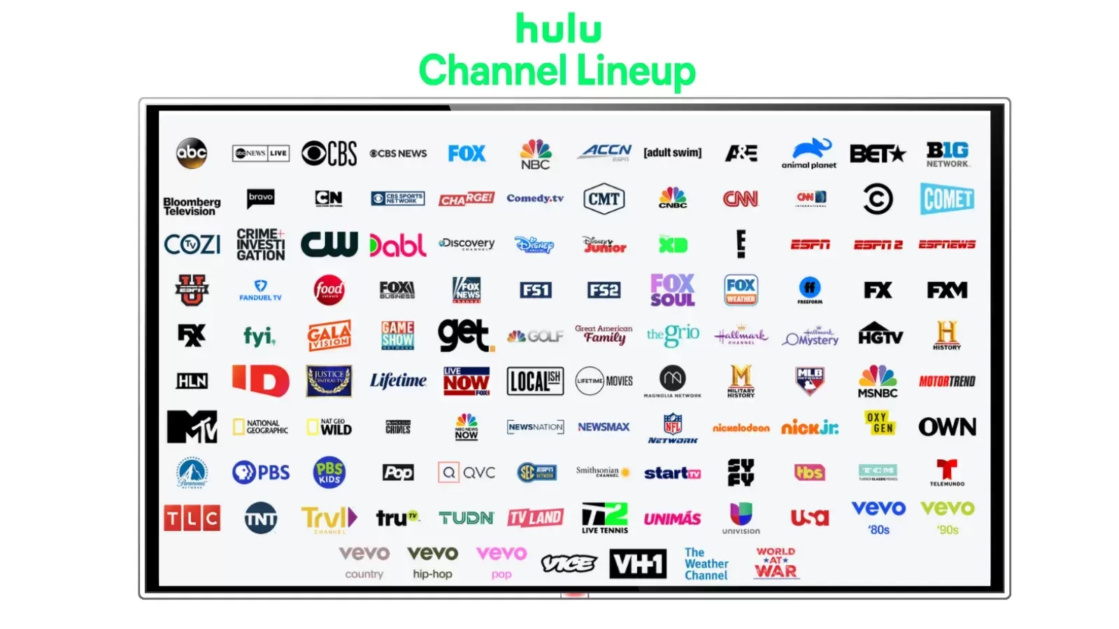 Hulu Printable Channel List
