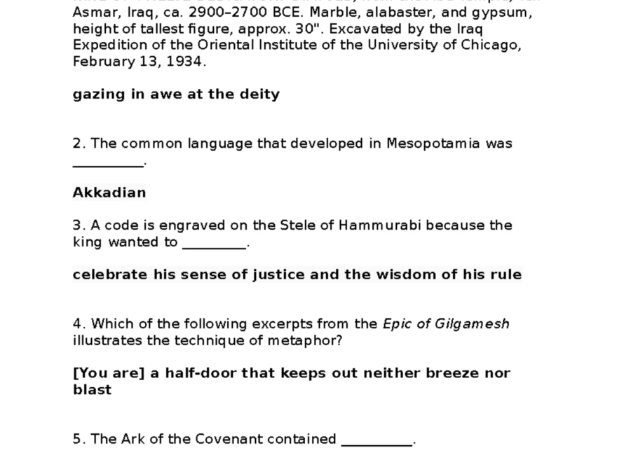 HUM 101 Chapter 1 Review Quiz 1 Key Questions And Answers Studocu