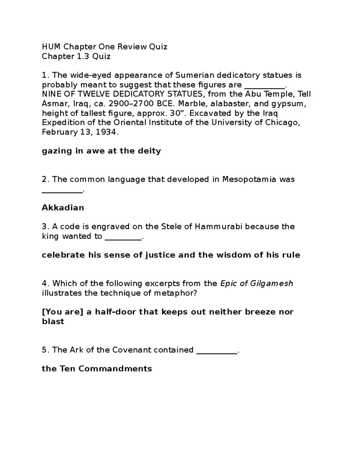 HUM 101 Chapter 1 Review Quiz 1 Key Questions And Answers Studocu HUM 101 Chapter 1 Review Quiz 1 Key Questions And Answers Studocu