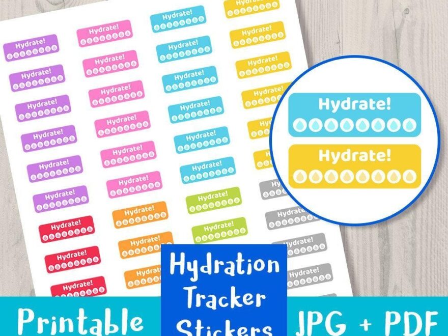 Hydration Tracker Printable Planner Stickers The Digital