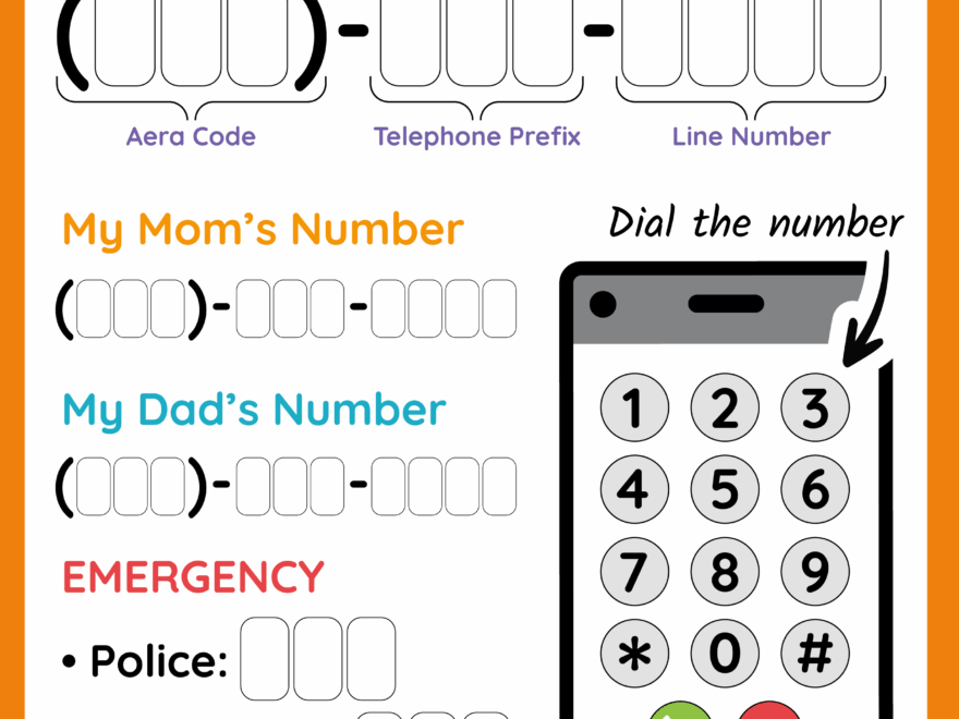 I Know My Phone Numbers Free Worksheet SKOOLGO