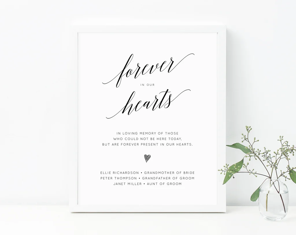 Wedding Memorial Sign Free Printable Template Wedding Memorial Sign Free Printable Template