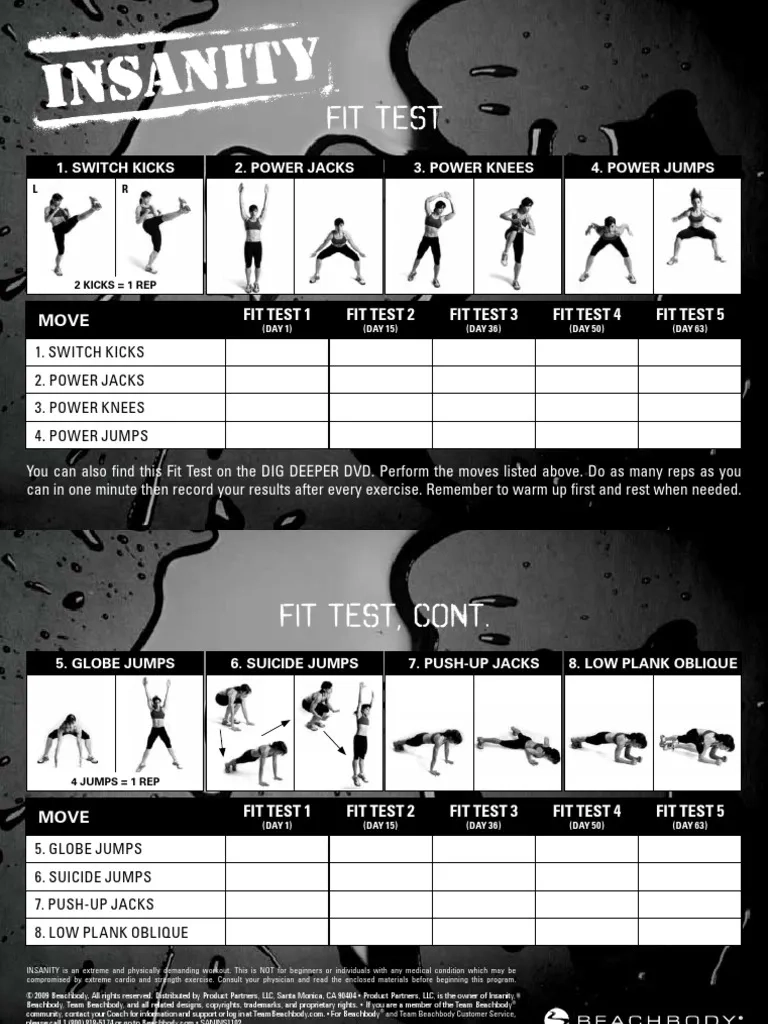 Insanity Workout Fit Test Sheet PDF Hobbies Management Of Insanity Workout Fit Test Sheet PDF Hobbies Management Of