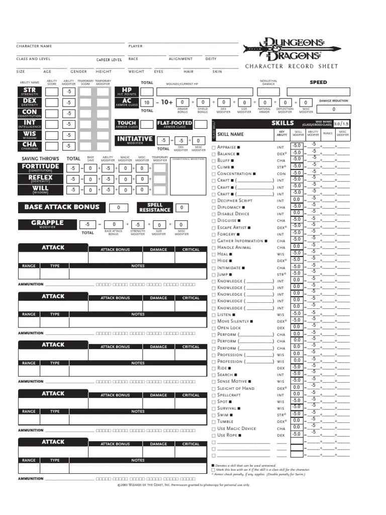 Interactive DND 3 5 Character Sheet PDF Tabletop Games Role Interactive DND 3 5 Character Sheet PDF Tabletop Games Role