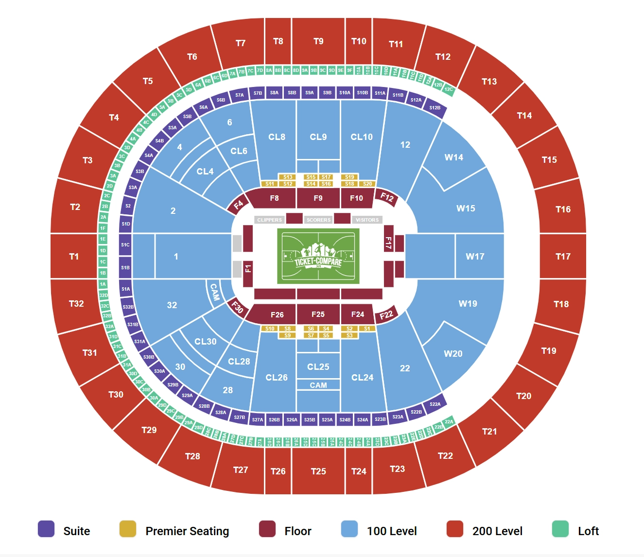 Staples Center Printable Seating Chart