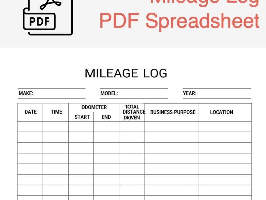 IRS Printable Mileage Log Templates Free Excel amp PDF amp Google