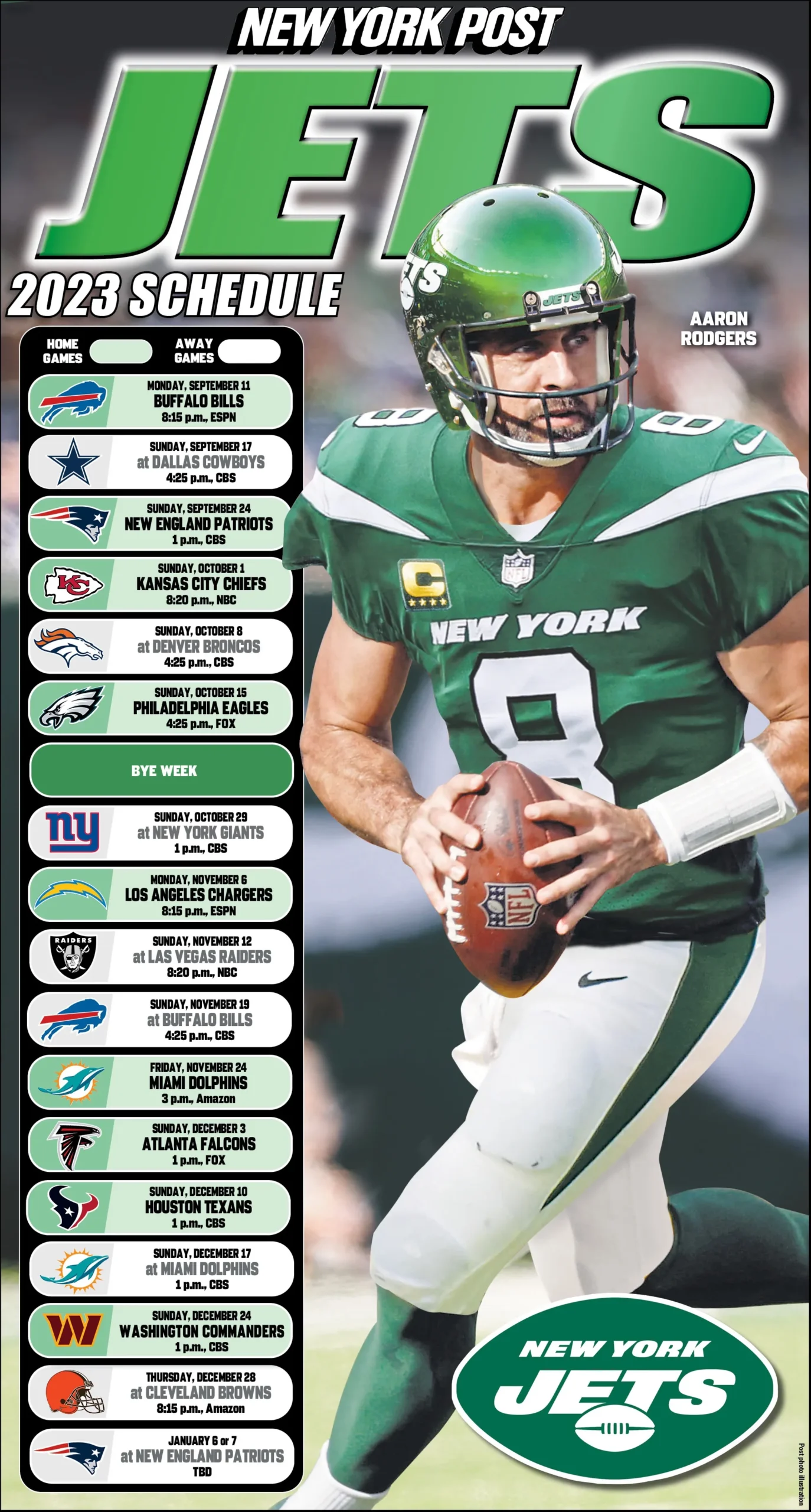 Jets 2023 NFL Schedule Dates Times Opponents For Weeks 1 18 Jets 2023 NFL Schedule Dates Times Opponents For Weeks 1 18