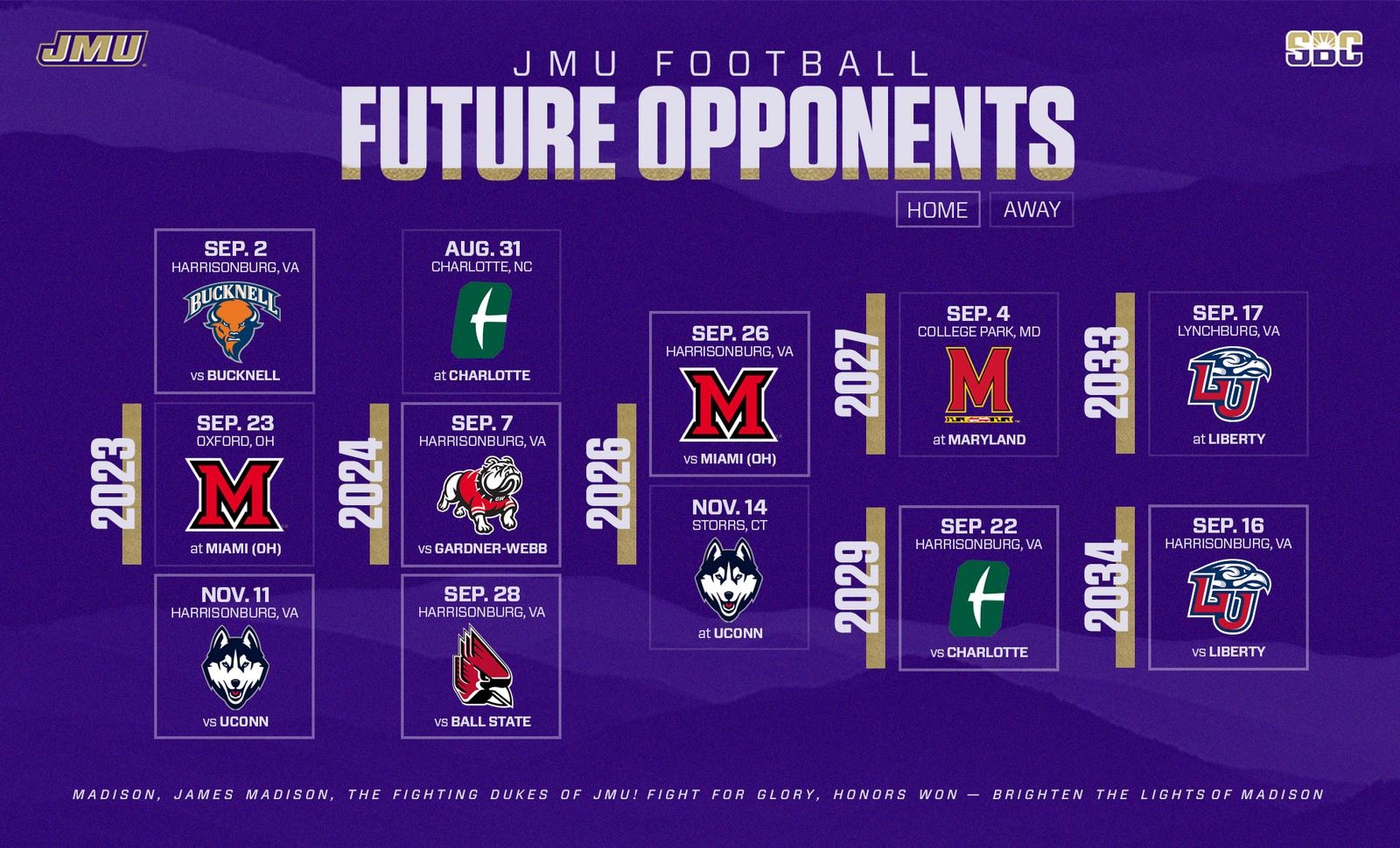 JMU Announces 12 Future Games Against Eight Opponents James Madison University Athletics