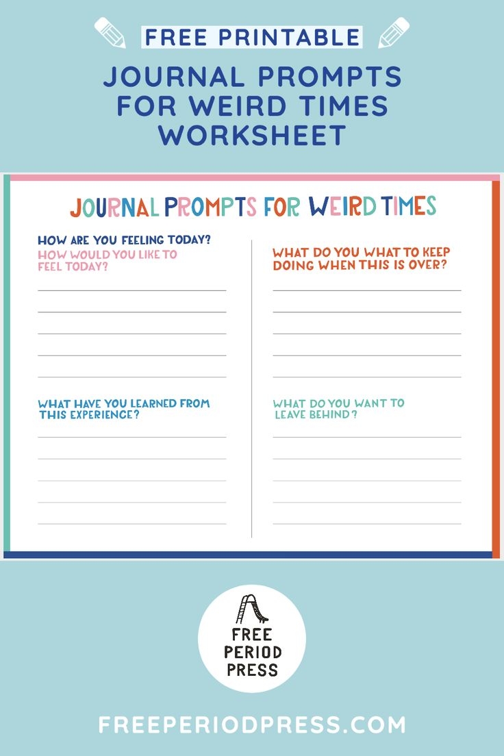 Journal Prompts For Weird Times Worksheet Free Printable Download Journal Prompts For Weird Times Worksheet Free Printable Download