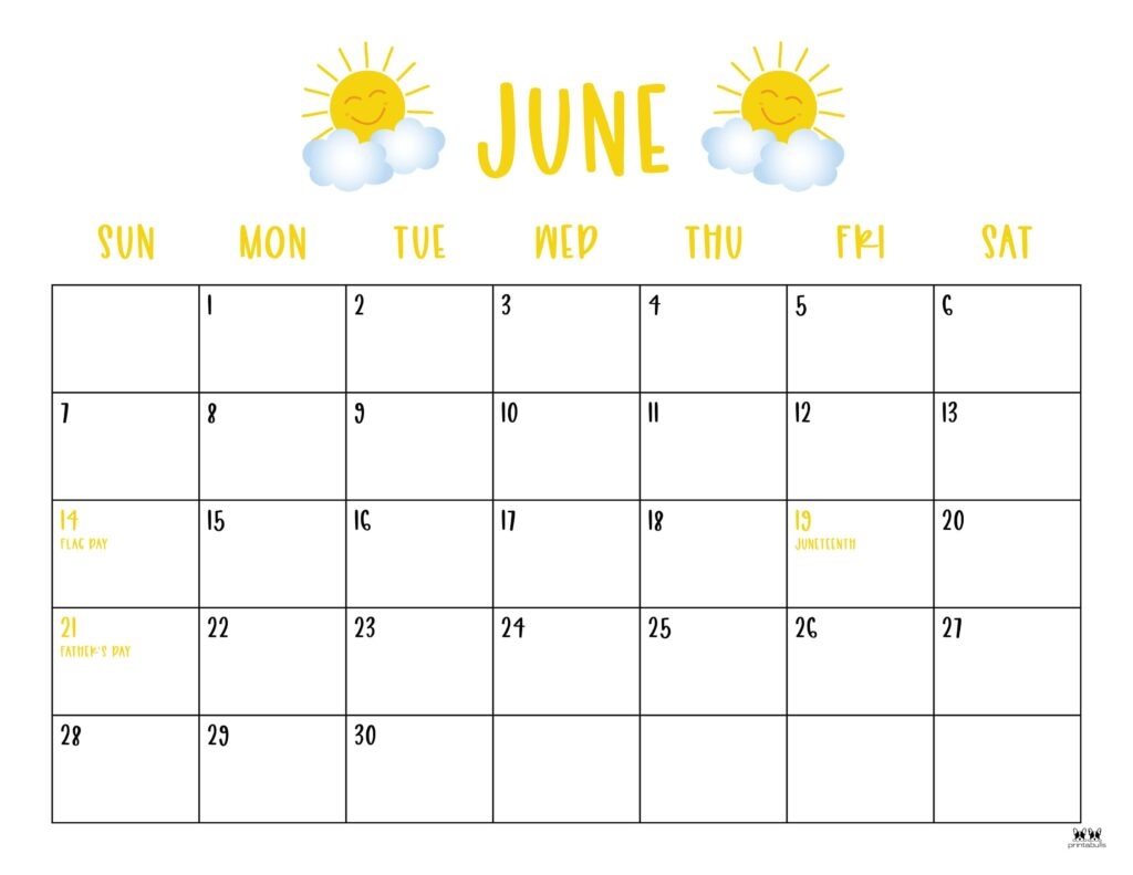 June 2026 Calendars 123 FREE Printables Printabulls June 2026 Calendars 123 FREE Printables Printabulls