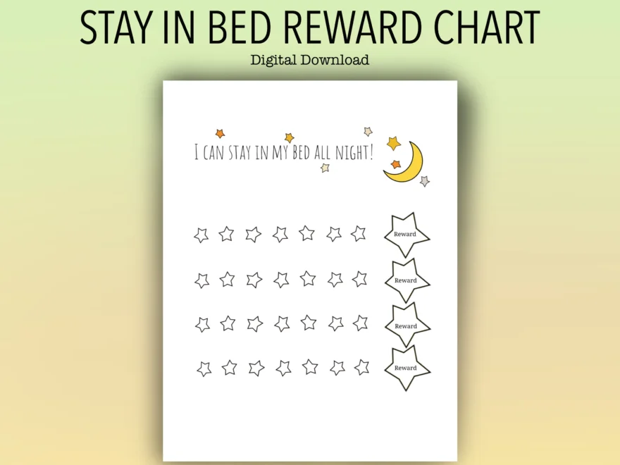 Kids Printable Stay In Bed Reward Chart Night Time Sticker Prize