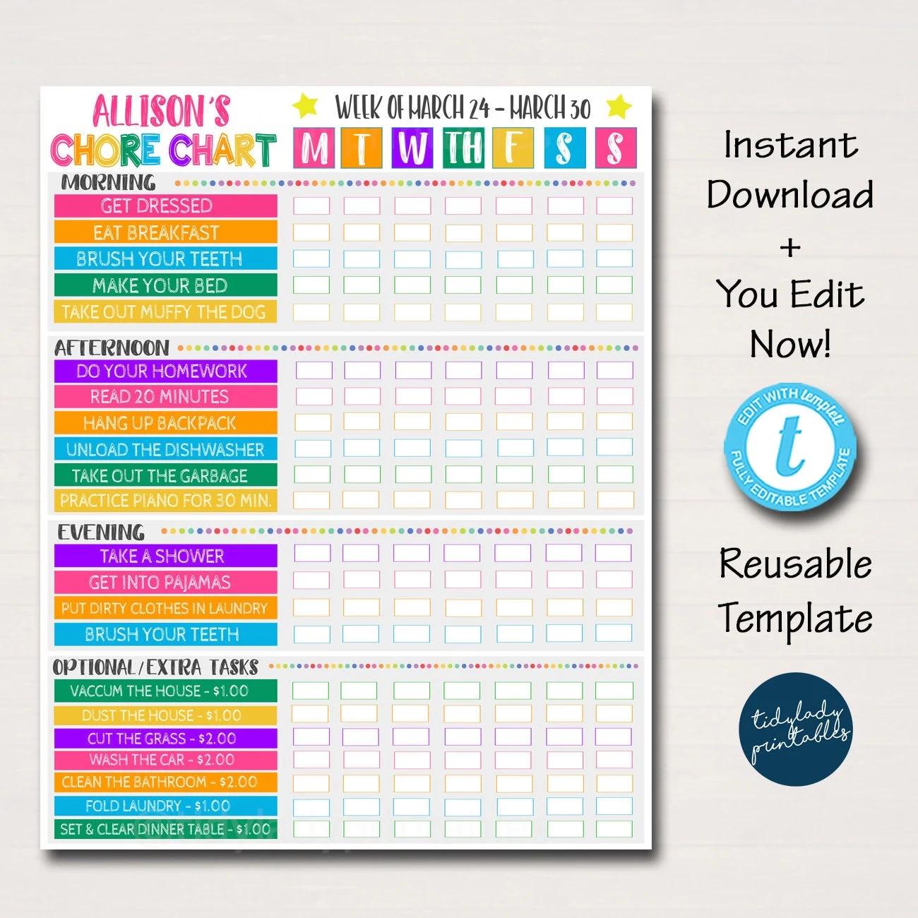 Kids Task Organizer Calendar Planner TidyLady Printables Kids Task Organizer Calendar Planner TidyLady Printables