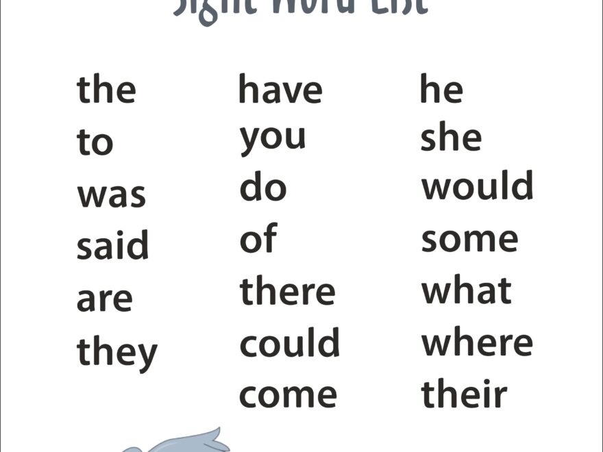 Kindergarten Sight Words FREE Printable Reading Elephant