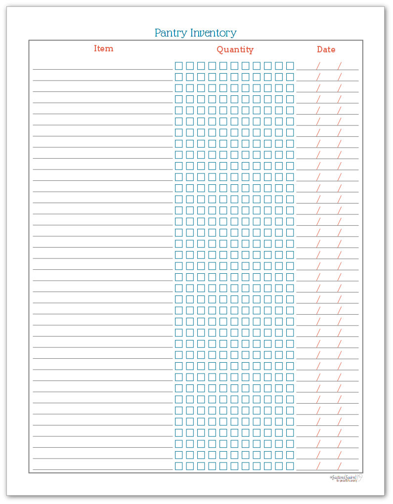 Free Printable Pantry Inventory Sheet Free Printable Pantry Inventory Sheet