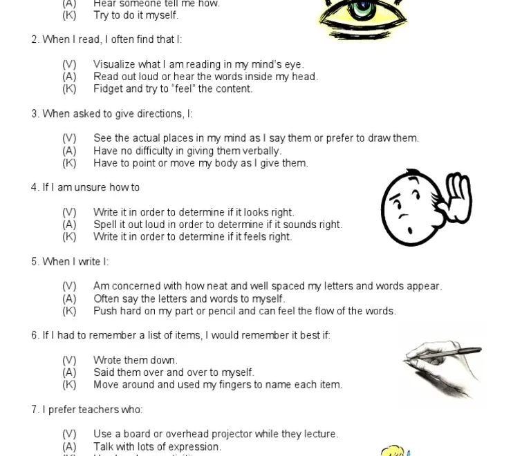 Learning Style Inventory PDF Learning Styles Memory