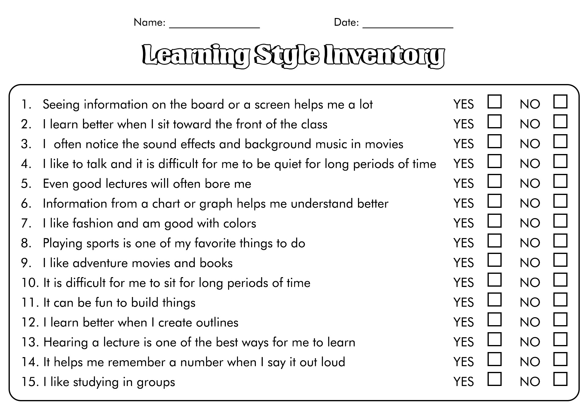 Learning Styles Survey Squarehead Teachers Worksheets Library Learning Styles Survey Squarehead Teachers Worksheets Library