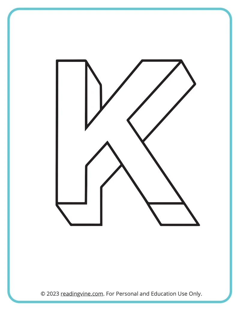 Printable Letter K Color Sheet